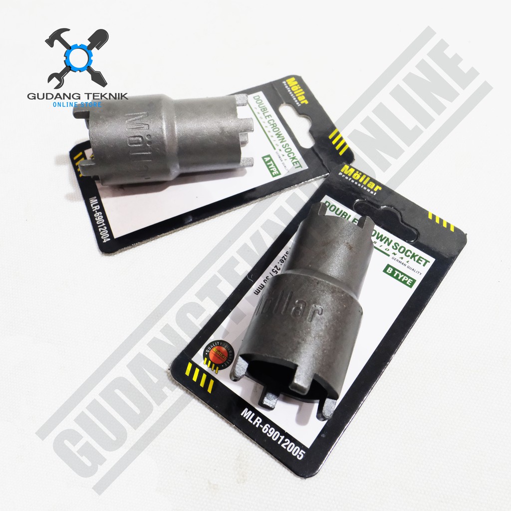 Kunci Mur Kopling Kunci Mahkota Type A type B MOLLAR / Double Crown Socket Tipe A Tipe B Kunci Shock Mahkota MOLLAR