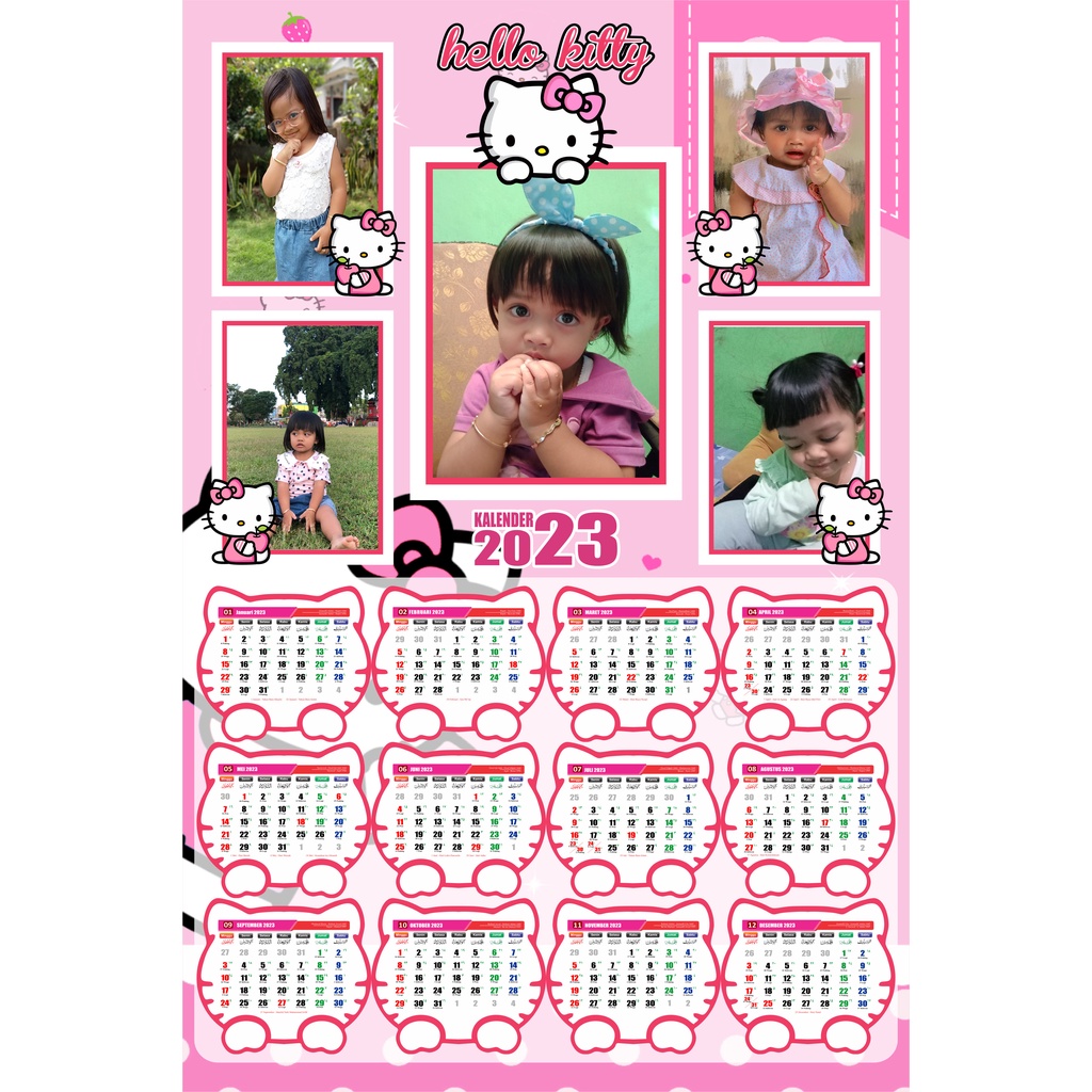 

Kalender Poster Hello Kitty 2025 Bebas Custom