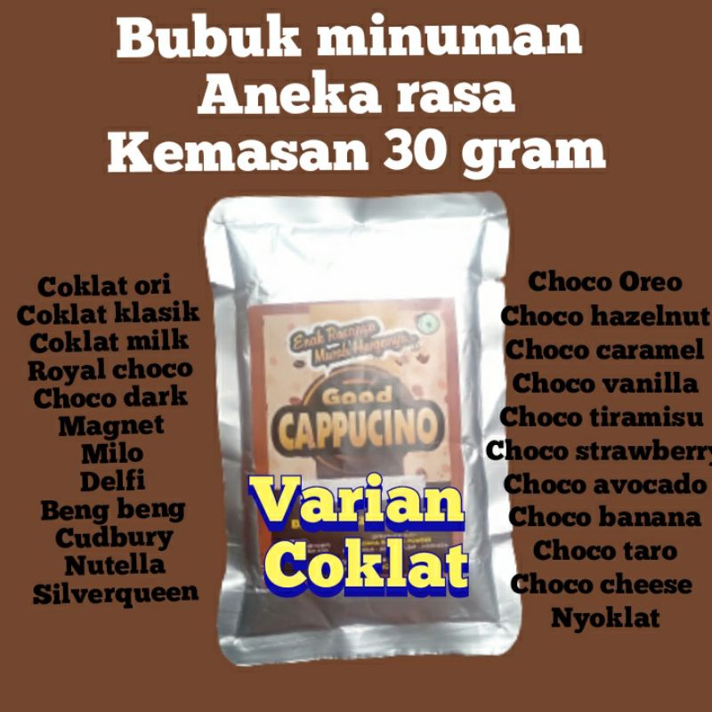 

Bubuk Minuman Rasa Kekinian Varian coklat kemasan 30 gram