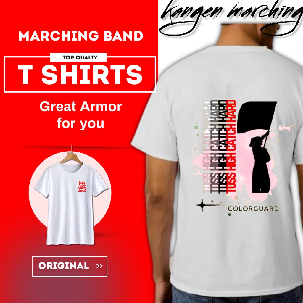 Pakaian Kaos T Shirt Baju Pria Wanita Marching Band Drum Band Color Guard Line Lengan Pendek / Lenga