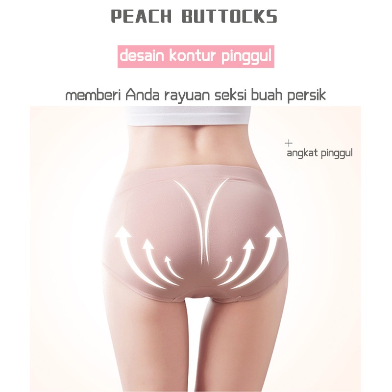 Celana Dalam Wanita Polos Celana Dalam Katun CD Pinggang Tengah Undies Wanita 156