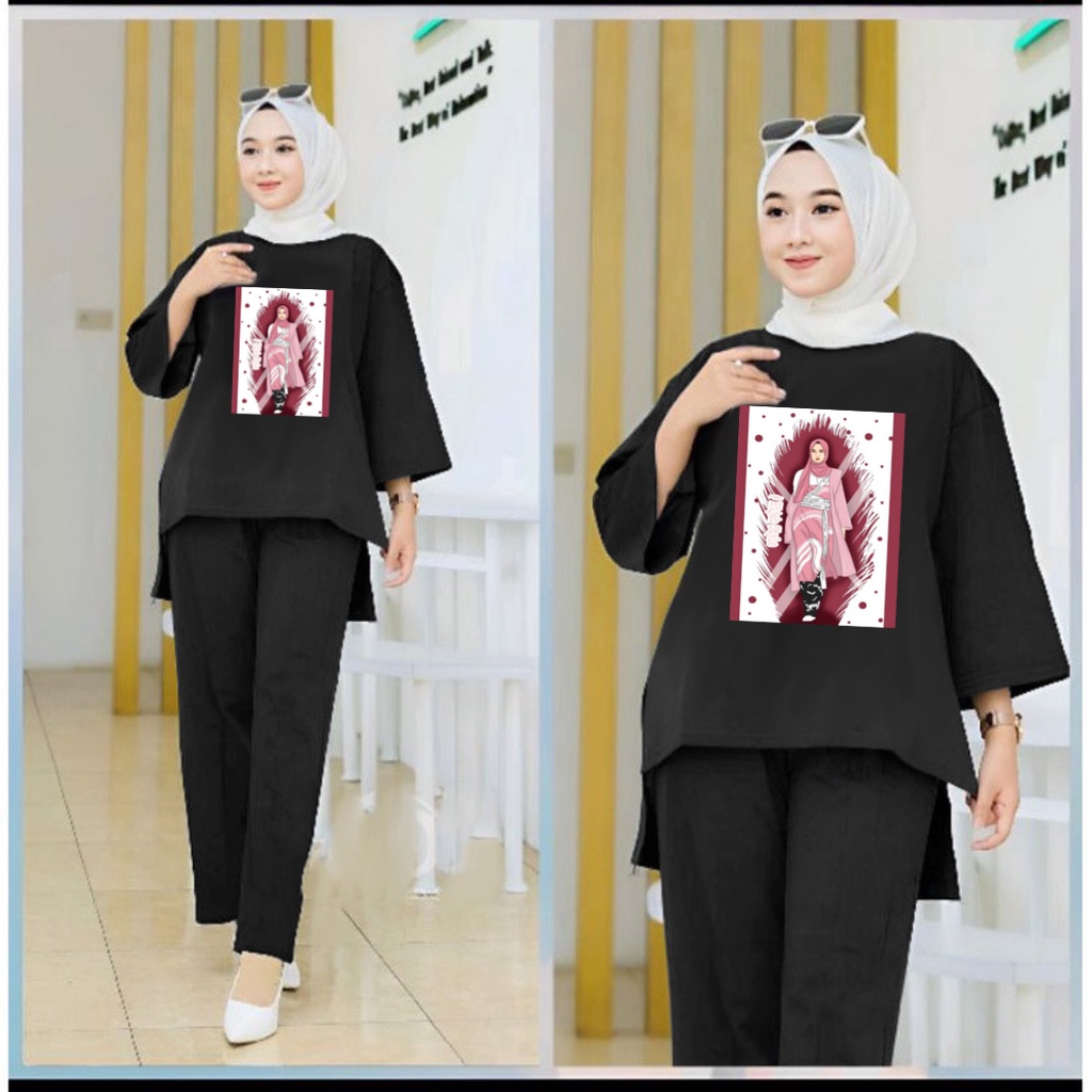 Setelan Tunik Muslim Hijab Style / Blouse Wanita