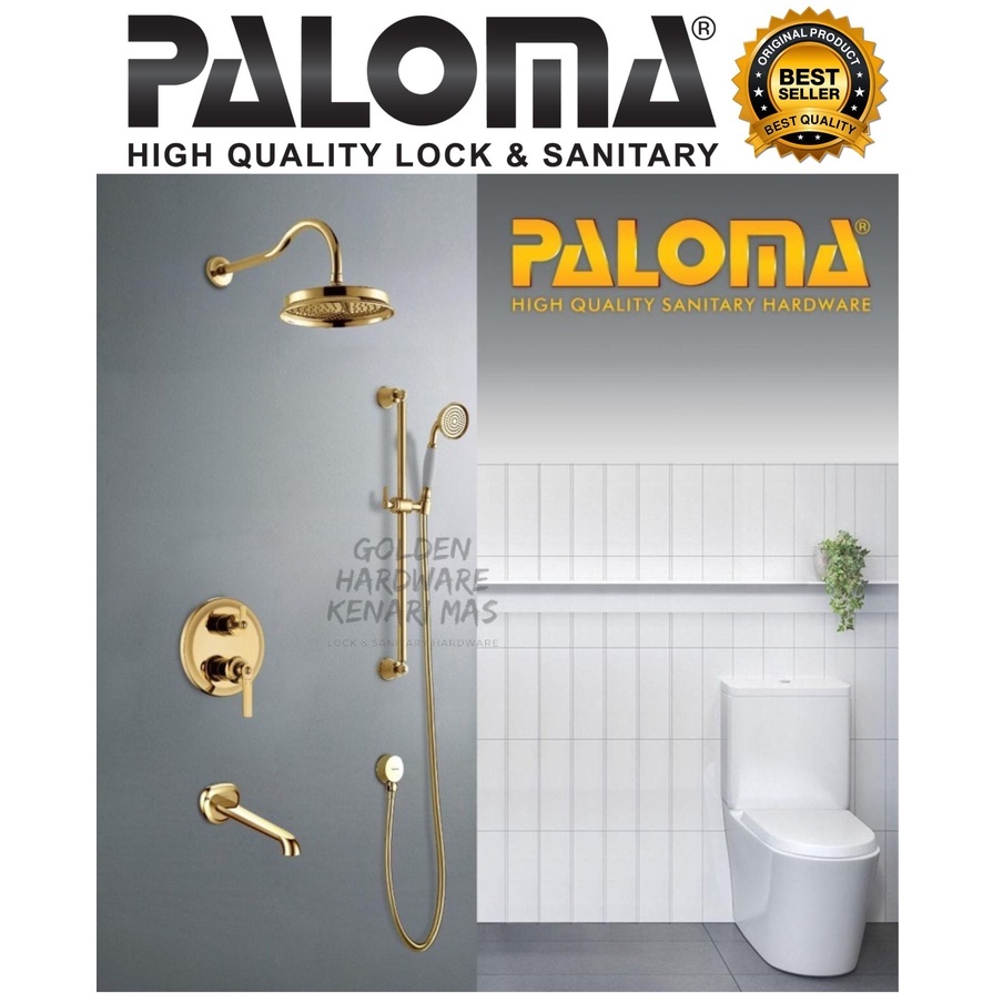 PAKET LIBERTY KERAN SHOWER MANDI SET RAIN SHOWER MIXER HAND SHOWER BRASS GOLD