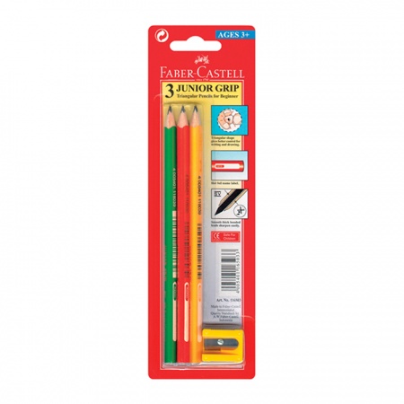 

Faber-Castell Junior Grip Black Pencil Pack of 3 Pensil Hitam untuk Anak Isi 3 Pcs