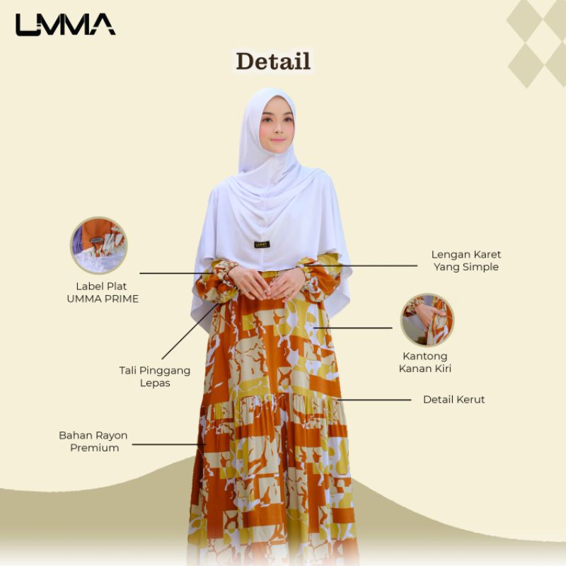 BELLYA DRESS RAYON ADEM ORIGINAL UMMA SYARI