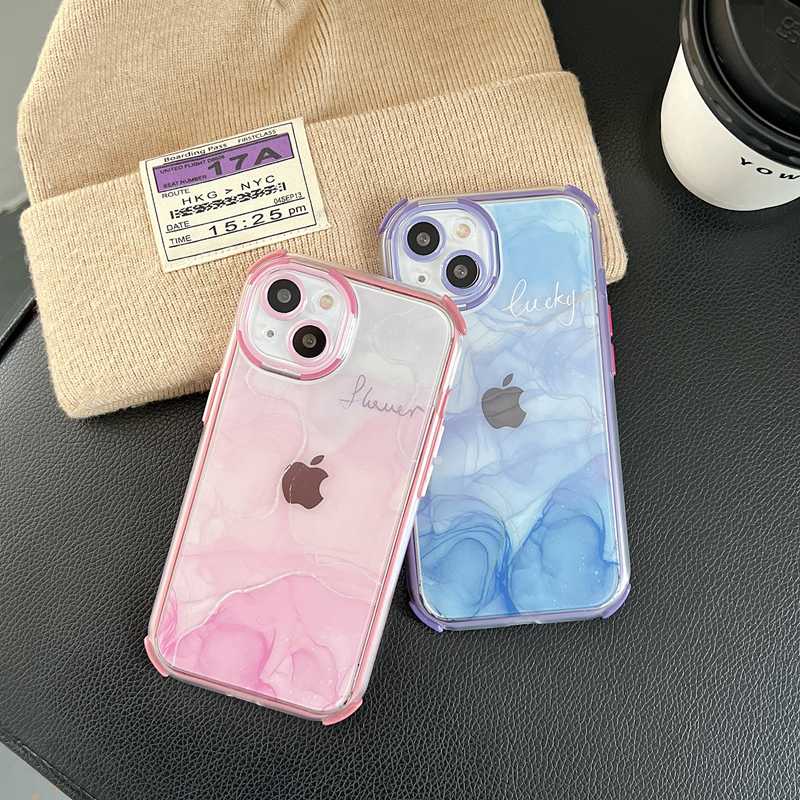 Purple Staryy Sky Casing hp IPhone 11 12 13 14 Pro Max 14 Plus Shockproof Motif Langit Berbintang Ungu Pink CASE IPHONE 11