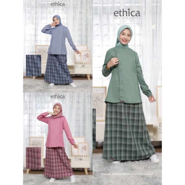 ETHICA ELIYA 11 SETELAN ROK (BLUE, PINK, GREEN)