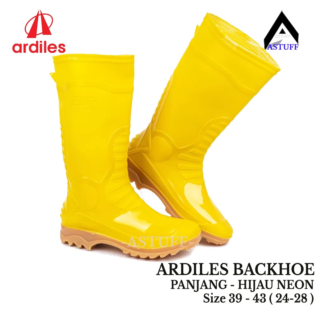 Sepatu Boot Tinggi ARDILES BACKHOE KUNING - Sepatu Motor Tangguh