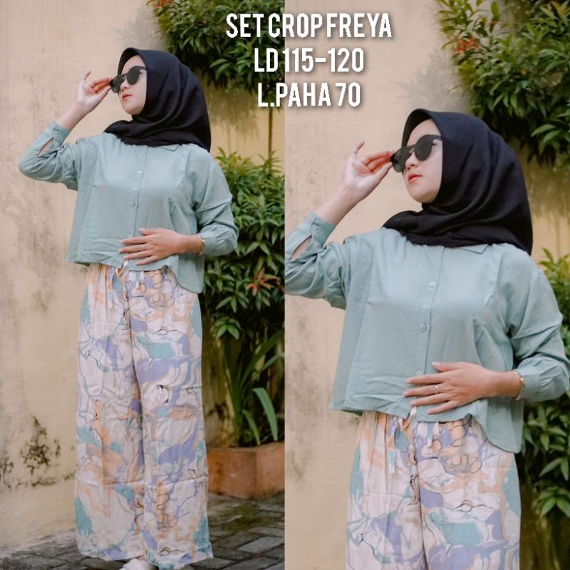 SET FREYA KOMBI / ONE SET RAYON / SET CROP CELANA KULOT