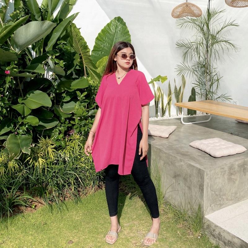 Nagita Long Square Blouse Crinke Airflow Long Square Atasan Wanita Oversize Ootd Remeja Terbaru jumbo