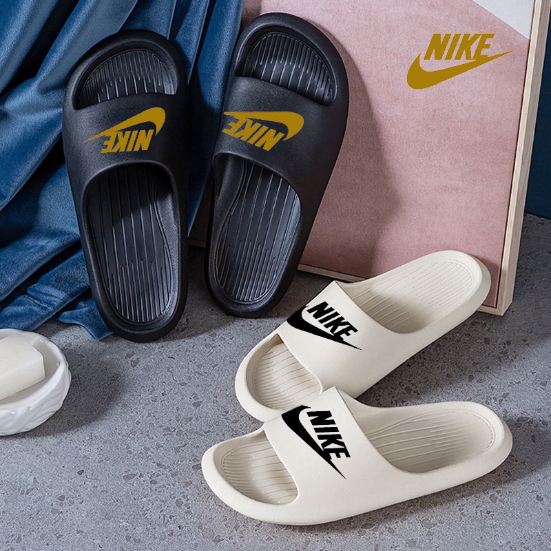 Sendal NIKE Pria Sandal Slide Kamar Mandi Hotel  Empuk Karet Anti Slip Sandal Slop Pria Sandal Rumah Size 40-44 Hitam Biru Hijau Putih