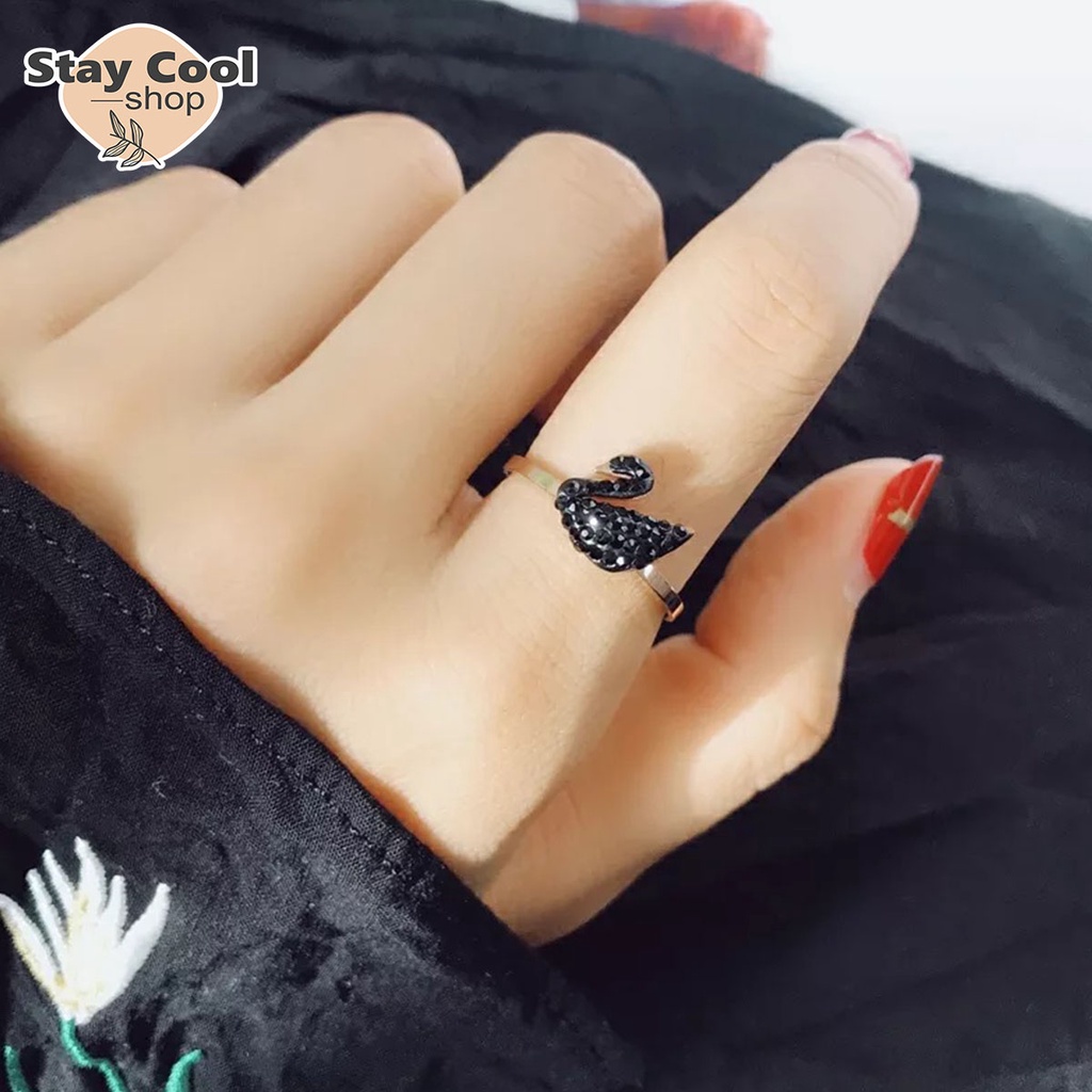 Cincin Titanium Angsa / Aksesoris Fashion Wanita Trendy / Perhiasan Fashion Wanita Mewah Dan Elegan