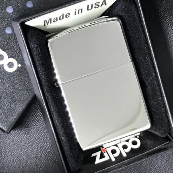 korek api mancis model zippo high polish chrome gold zippo lighter - chrome silver