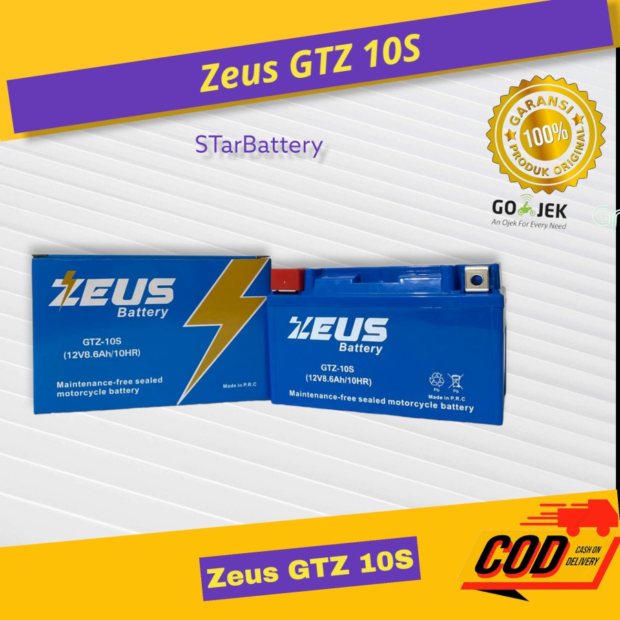 Zeus Aki Accu Kering  MBTZ10S GTZ-10S - 8.6Ah (Garansi 1 Tahun) Forza