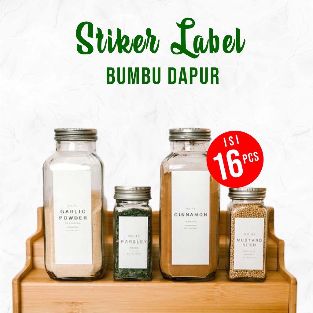 

Ready Stock Stiker Bumbu Dapur Warna Putih Kitchen Label Tahan Air Waterproof