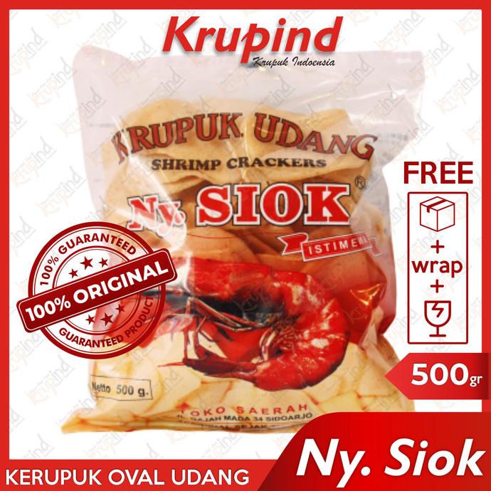 

Krupuk / Kerupuk Udang "Oval" - 500gr Ny Siok / Ny.Siok / Nyonya Siok