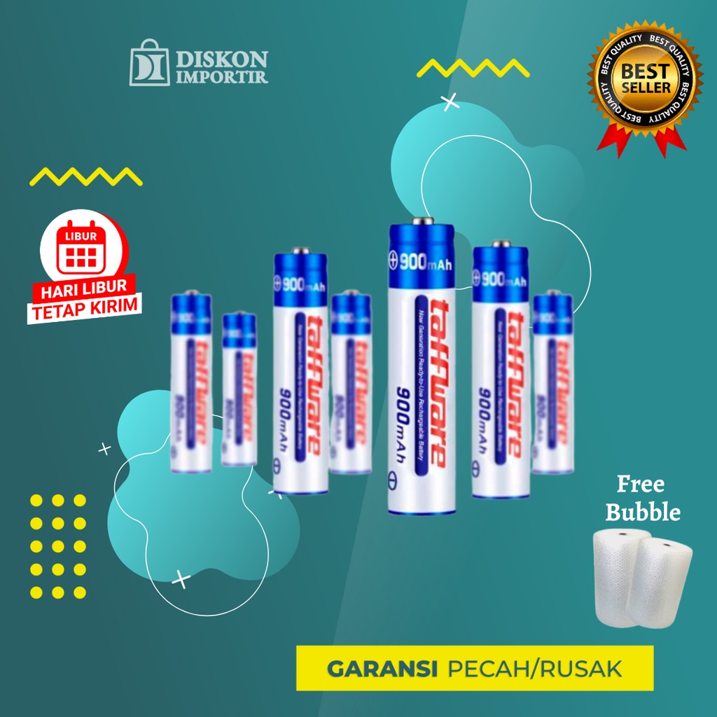 Taffware Batu Baterai AAA Rechargeable NiMH 900mAh 2PCS