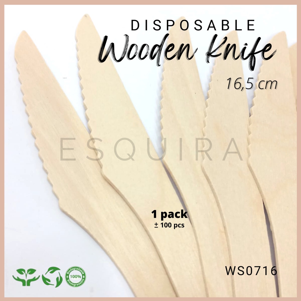 Wooden Knife / Pisau Cake / Pisau Kayu 16,5 Cm / 100 Pcs / WS0716