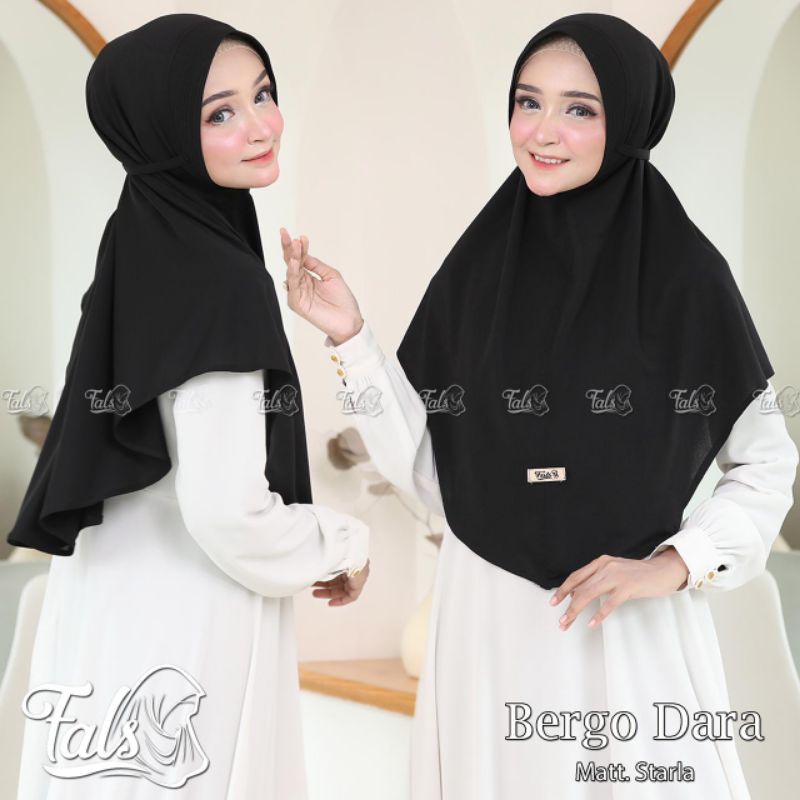 (Ori Fals) BERGO DARA •jilbab instan jersey starla•kerudung pet tali