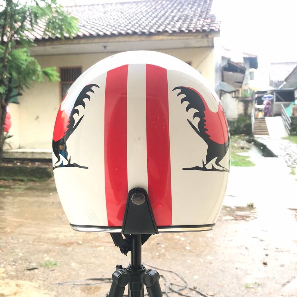 Helem Bogo Dewasa List Krom Motif Retro Dewasa Visor Bogo Ori SNI