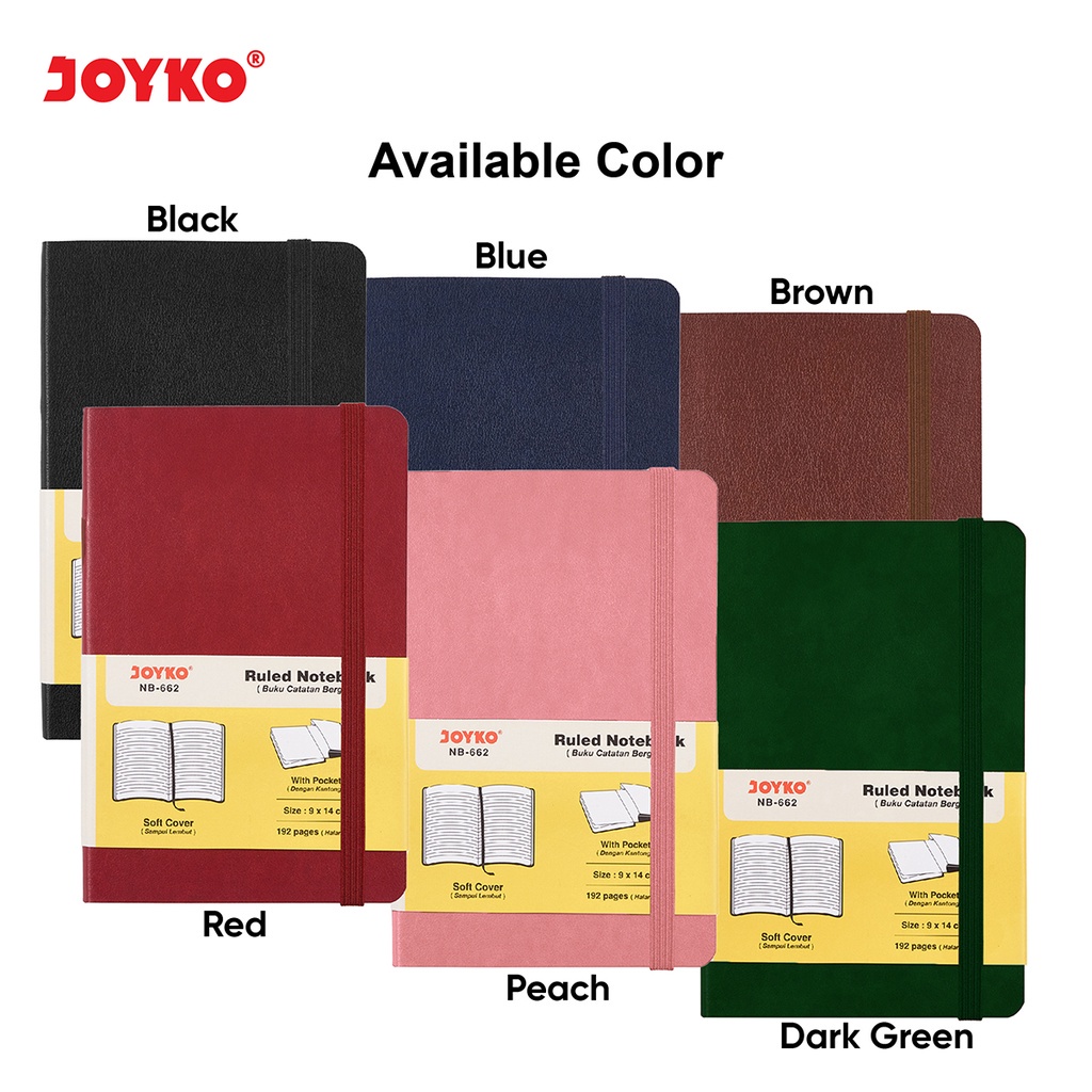 

POCKET SOFTCOVER RULED NOTEBOOK A5 | JOYKO NB-681| DIARY | BUKU CATATAN BERGARIS | 192 hal | 80 gsm