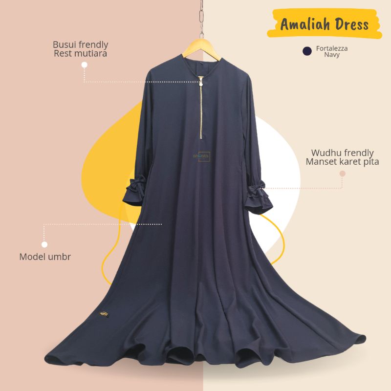 gamis fortaleza/abhatafashion/biru navy