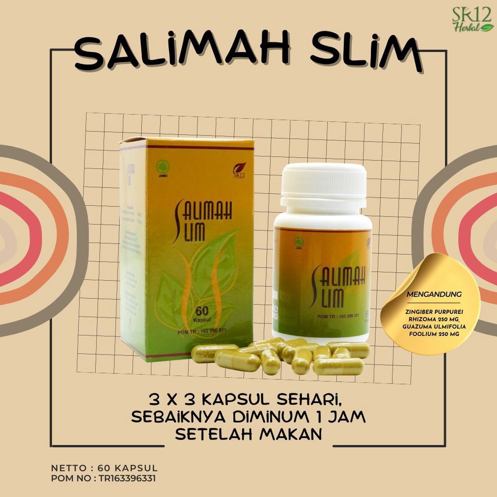 Pelangsing Herbal Alami SALIMAH SLIM SR12 Peluntur Lemak Obat Diet Alami BPOM BLILA