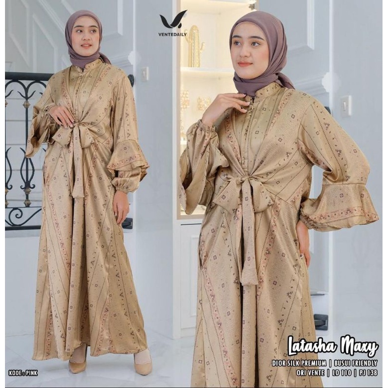 Latasha maxi dress (bahan dior silk premium) | Ld 110 cm Pj 138 cm | good quality