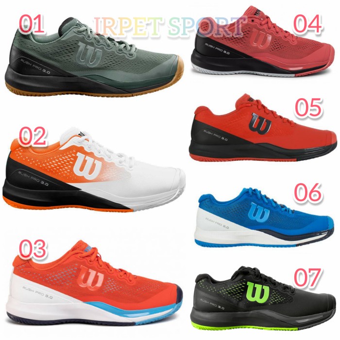 SEPATU TENIS WILSON RUSH PRO 3.0 SEPATU TENNIS WILSON RUSH PRO