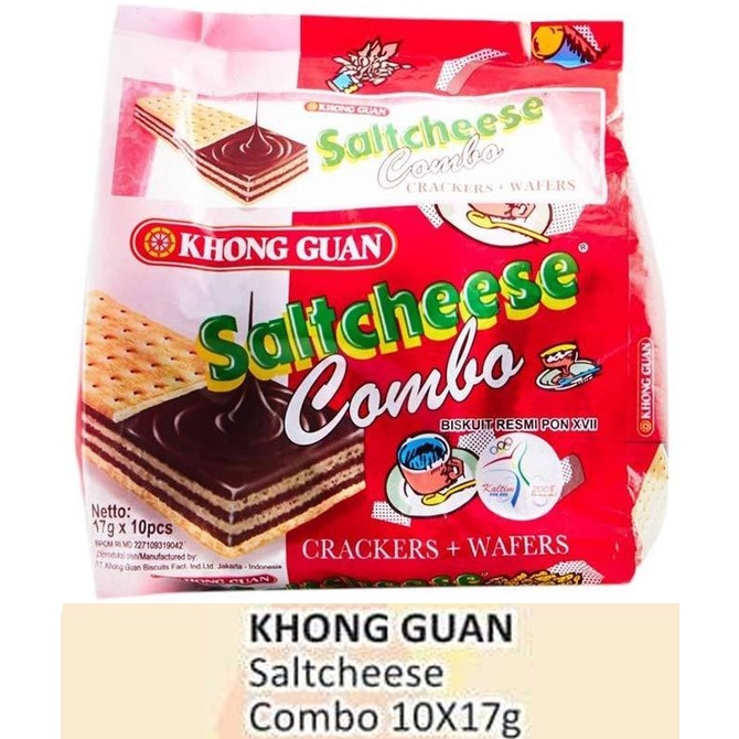 

Khong Guan Saltcheese Combo 10x17gram 17 gram Sachet Biskuit Wafer biscuit