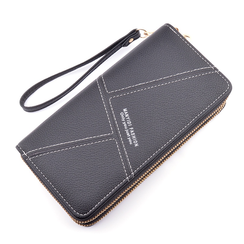 DOMPET PANJANG WANITA IMPORT 2 RESLETING KULIT HITAM CONCILA WA601B5 BESAR MUAT HP TALI PENDEK SLOT KARTU UANG KOIN BRANDED BATAM PREMIUM REMAJA KEKINIAN FASHION KOREA CEWEK MURAH