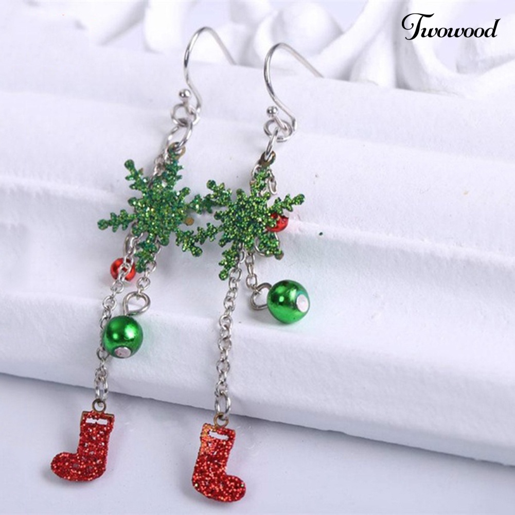 Anting Hook Model Snowflake Natal Untuk Wanita