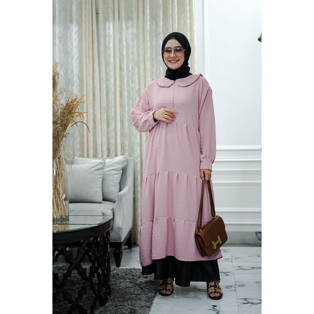 PIK - Tunik Gamia (KERAH BULAT) /Mini Dress Muslim/ Pakaian Wanita/ Tunik Jumbo