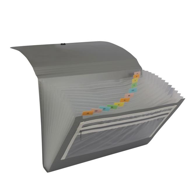 

Bantex Expanding File With Zipper Pocket Folio Silver #3602 17