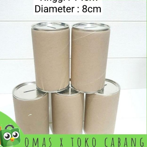 [12pcs] Celengan Kaleng Polos Tanpa Sticker Small uk. 14 x 8 cm