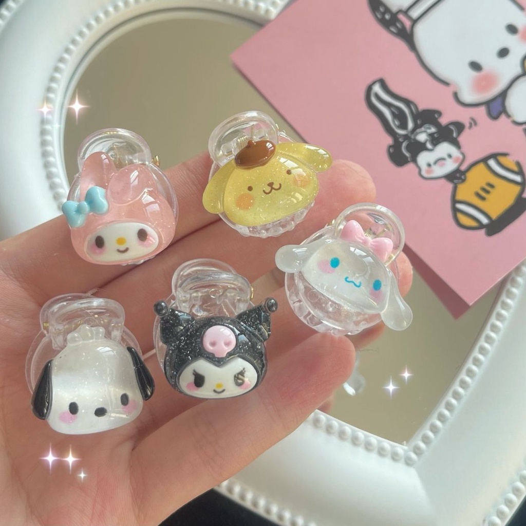 JEDAI JEPIT JEPITAN RAMBUT HAIR CLIP MINI CINNAMOROLL MELODY KUROMI PURIN POMPOMPURIN HELLO KITTY POCHACCO DOG IMPOR AKSESORIS RAMBUT