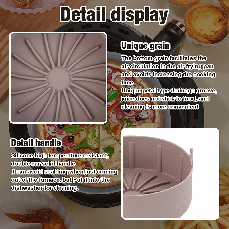 1pc Air Fryer Silicone Pot Silikon 16cm/19cm Bowl Wadah Tray Nampan Baking Cooking Silicon