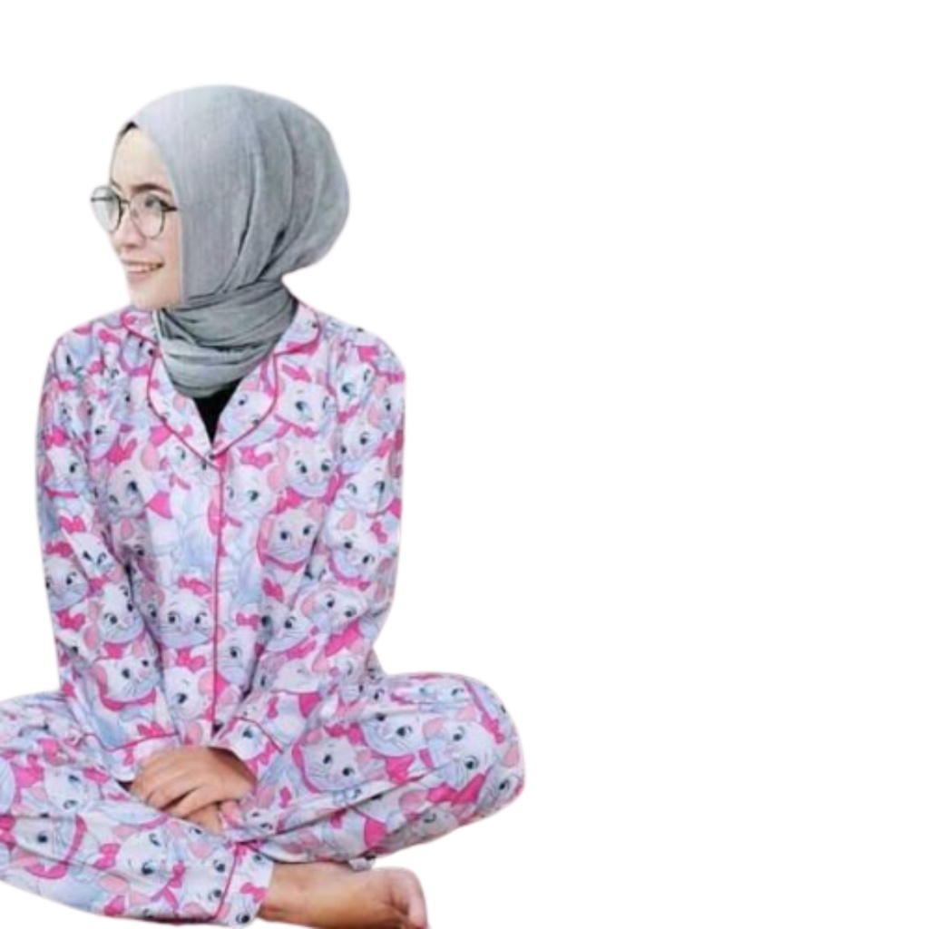 CIAHAW Baju Tidur Piyama PP Motip Karakter M,L, XL/Setelan Piyama PP