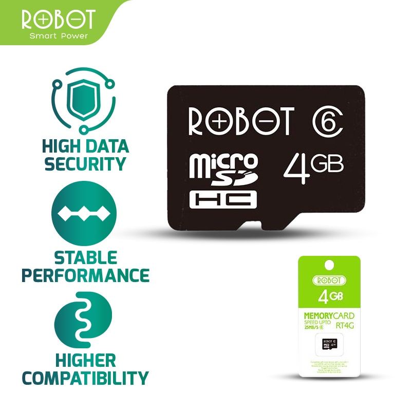 MICRO SD ROBOT TF 4GB/8GB/16GB MEMORI CARD KARTU MEMORI HP CLASS 10
