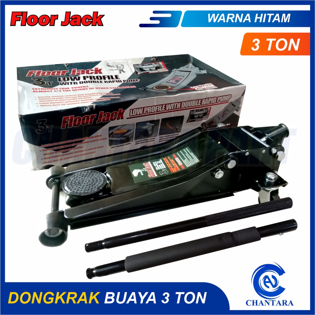 Dongkrak BUAYA  3 Ton HITAM Hydraulic Murah Promo