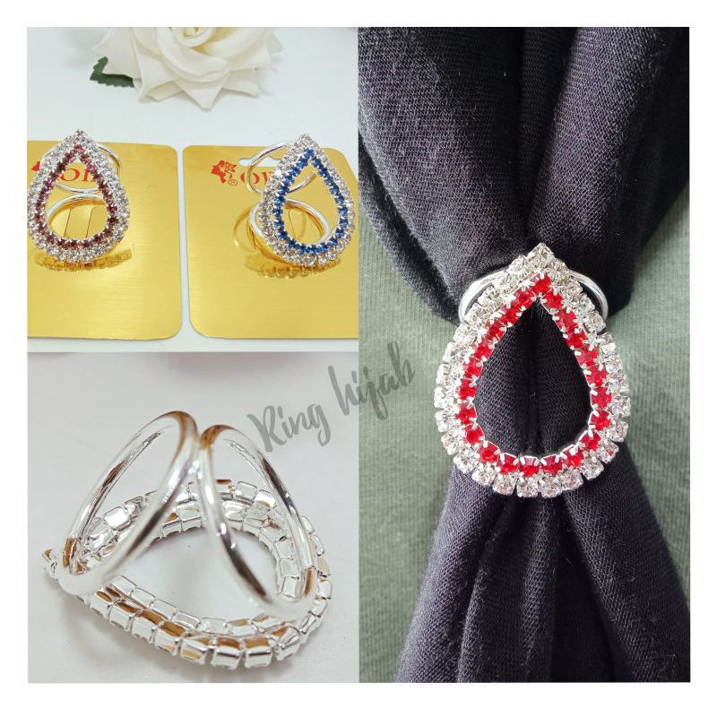 Bross hijab Cincin Hijab permata mewah kekinian by tokopelanginicer