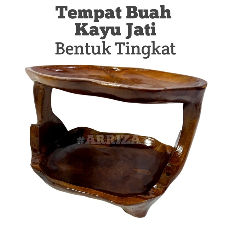 Tempat Buah Kayu Jati Model Tingkat