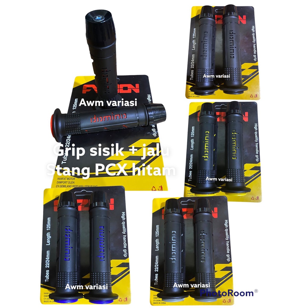 HANDGRIP SISIK + JALU STANG PCX HITAM UNIVERSAL