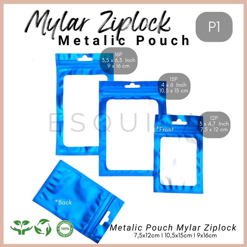 Mylar Ziplock / Metalic Pouch / Pouch Serbaguna 10 pcs P1-12,15,16