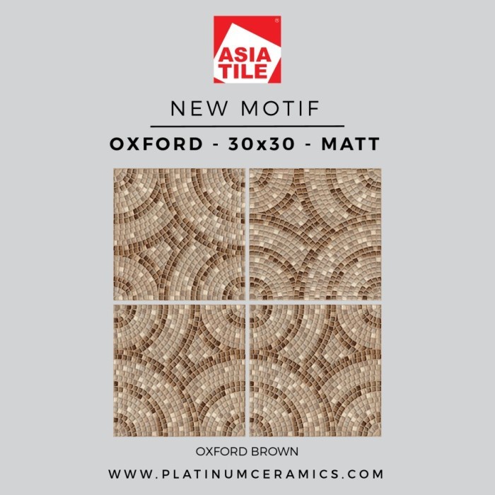 KERAMIK LANTAI ASIA TILE ASIATILE OXFORD 40x40cm MATT  BROWN - GREY