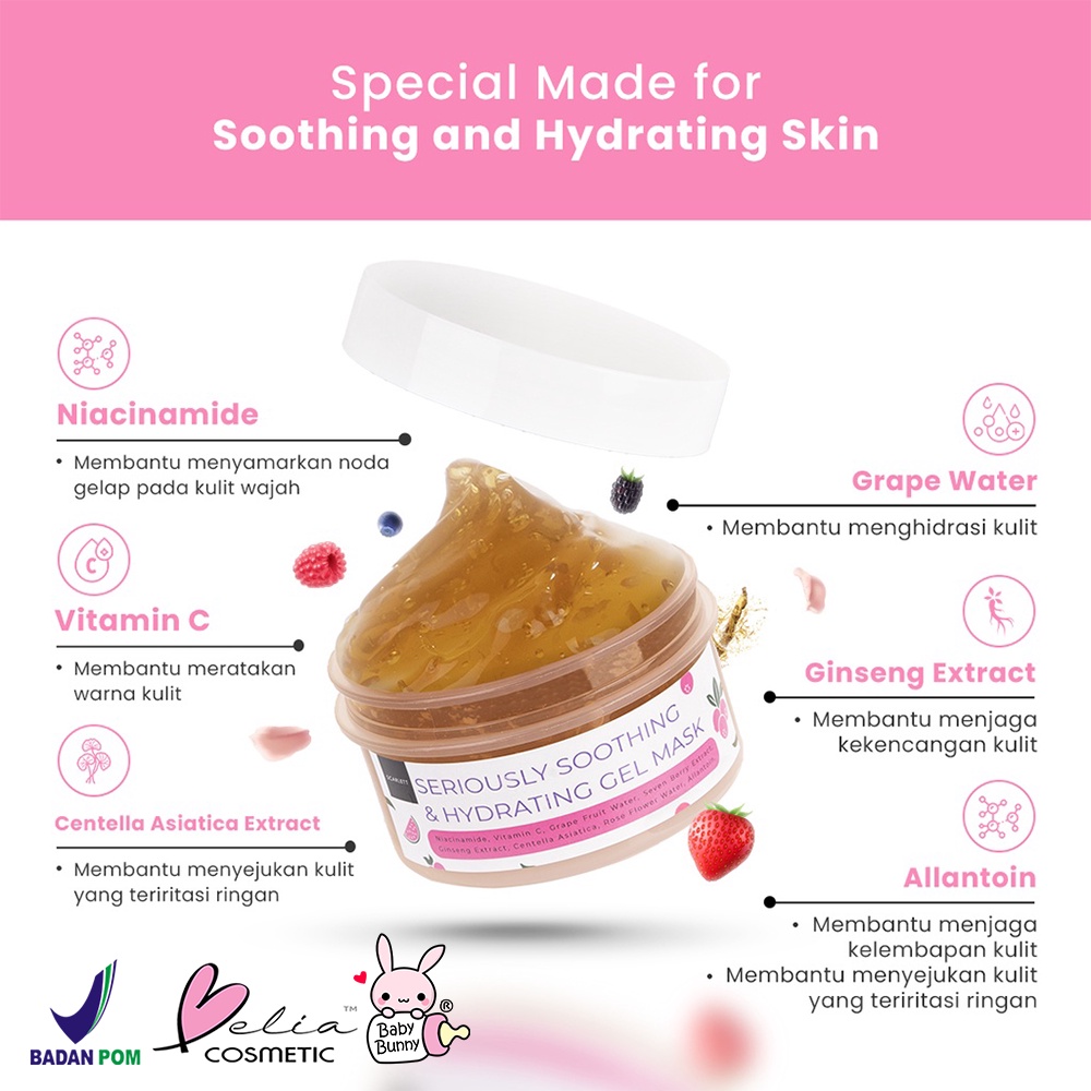 ❤ BELIA ❤ SCARLETT Whitening Gel Mask Series | Masker Wajah | Masker Gel | BPOM