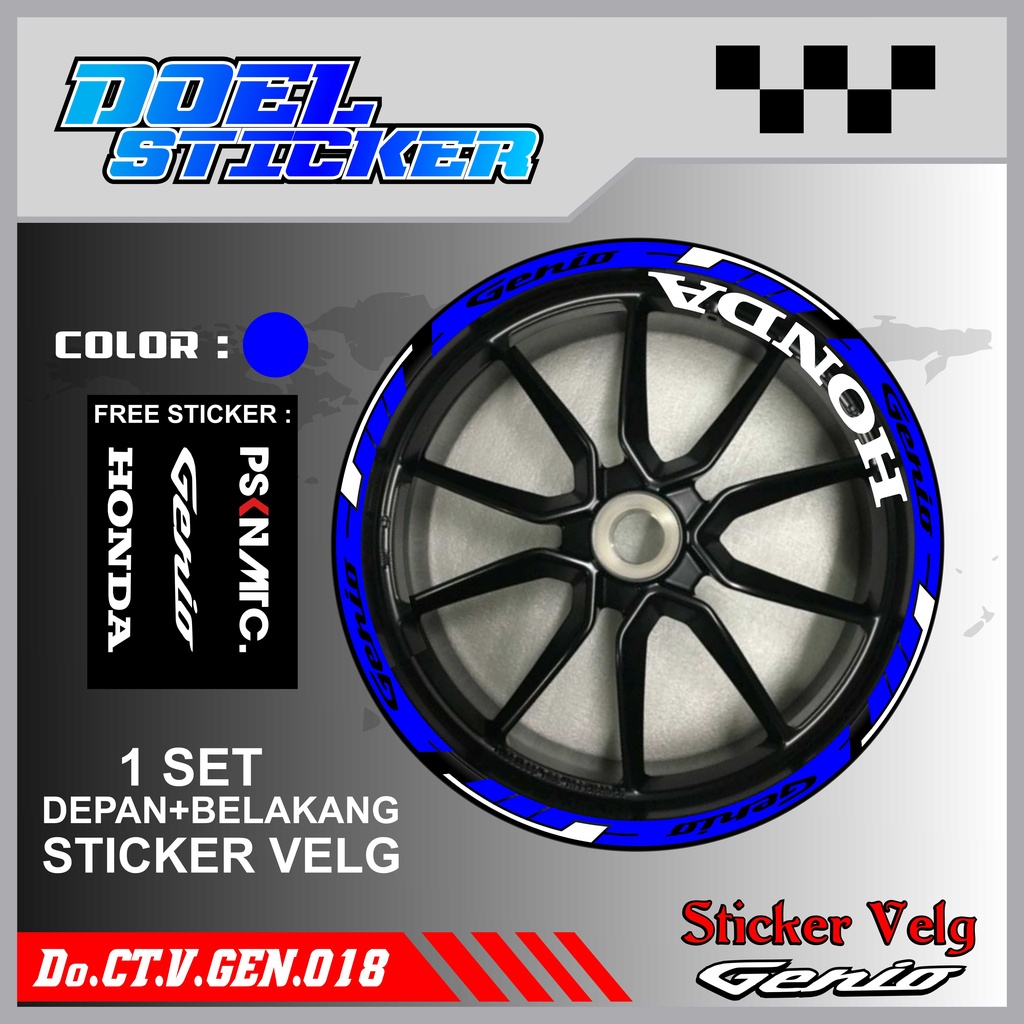 Stiker Cutting Velg Genio Racing Lis List Variasi Custom Set Depan Belakang Doel 018