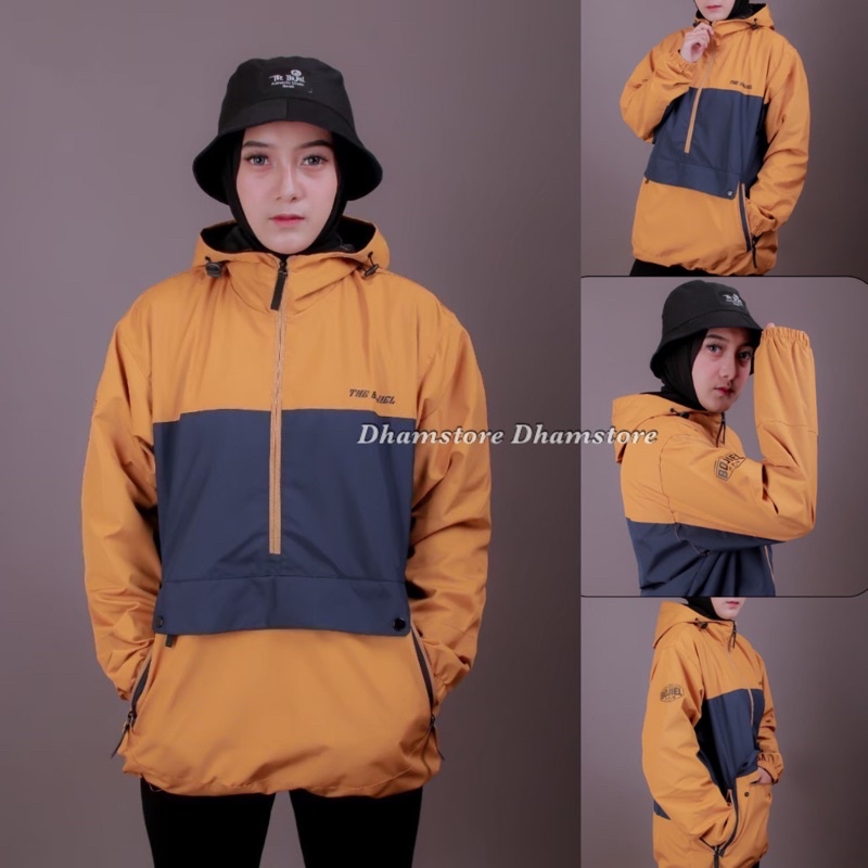 The Bojiel Daily - Orange Navy Jaket Cougle Jaket Parasut Jaket Pria Jaket Outdoor