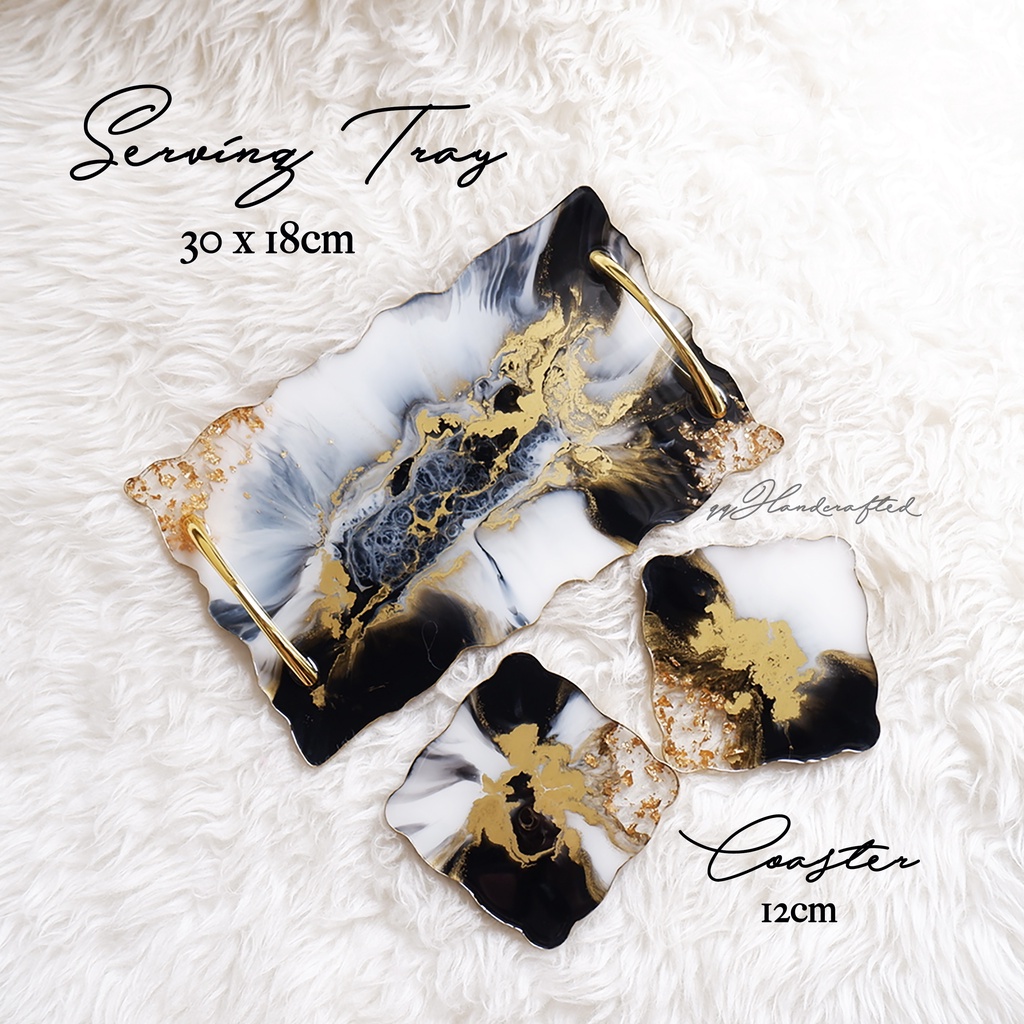 Tray Resin / Nampan Resin Dekorasi / Coaster / Serving Tray