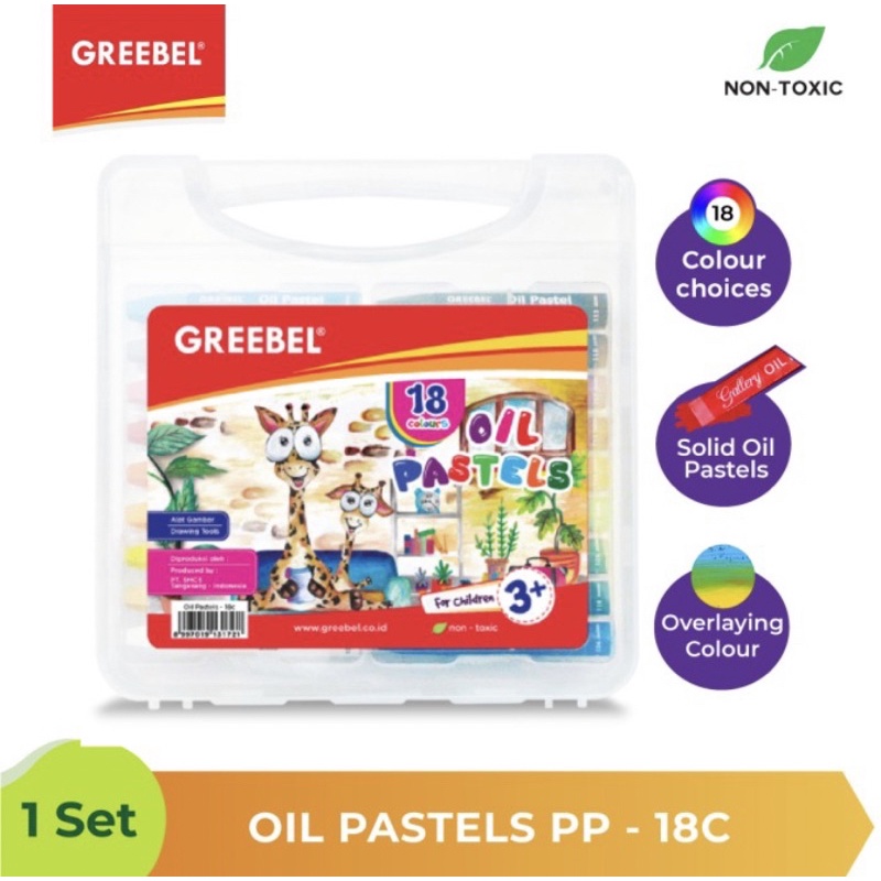 

Crayon GREEBEL Kids Oil Pastel 18 Warna berkualitas/ Crayon Greebel 18 warna murah GROSIR
